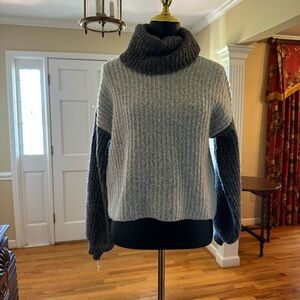 Cozy Two-Tone Turtleneck Sweater